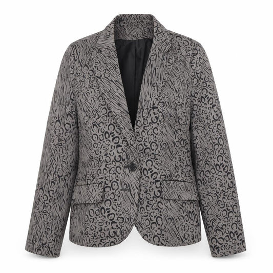 Vintage Boutique Women's Grey Animal Print Blazer Size 12