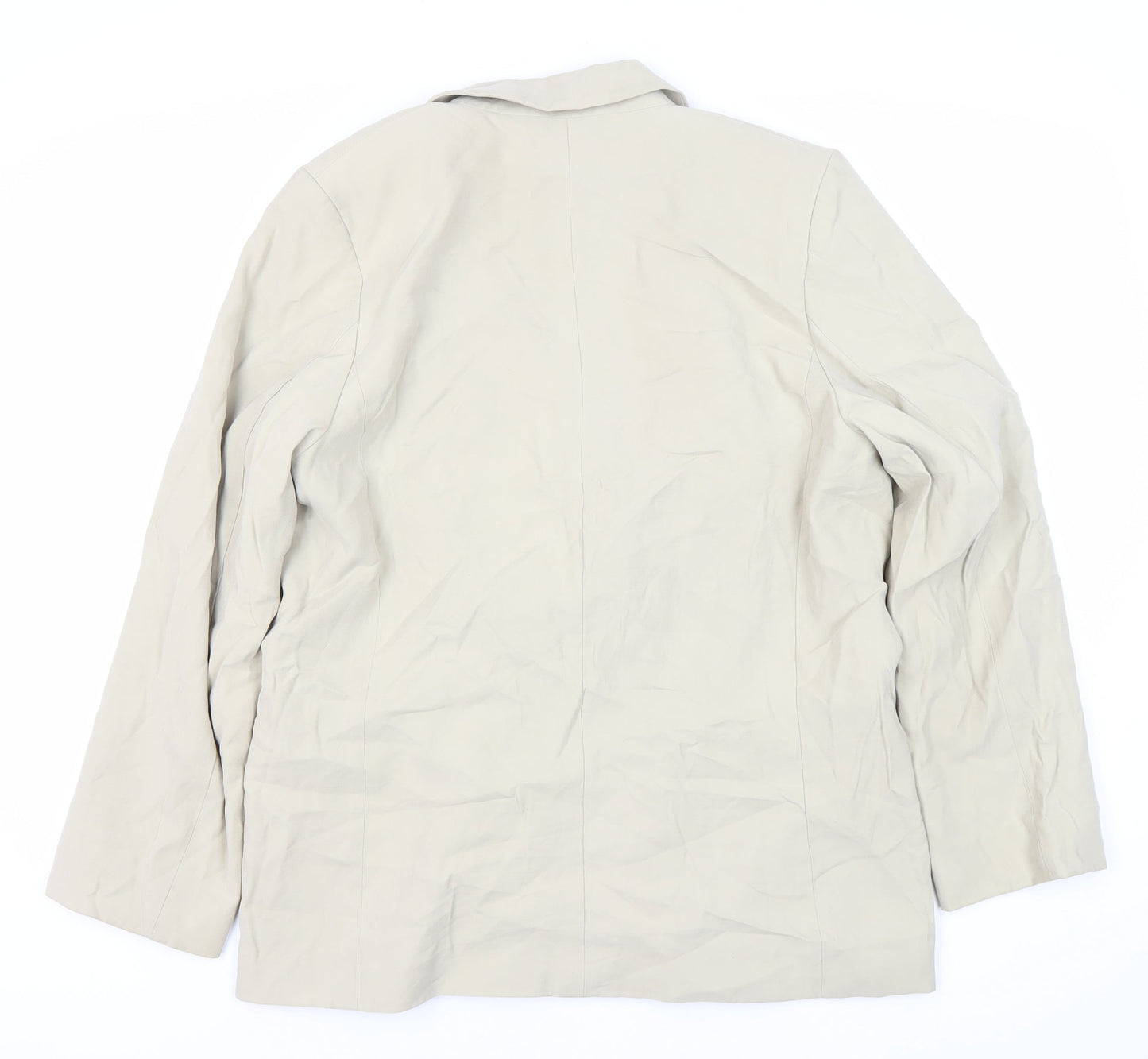 H&M Women Beige Blazer M Double-Breasted Spring