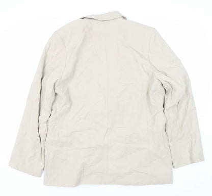 H&M Women Beige Blazer M Double-Breasted Spring