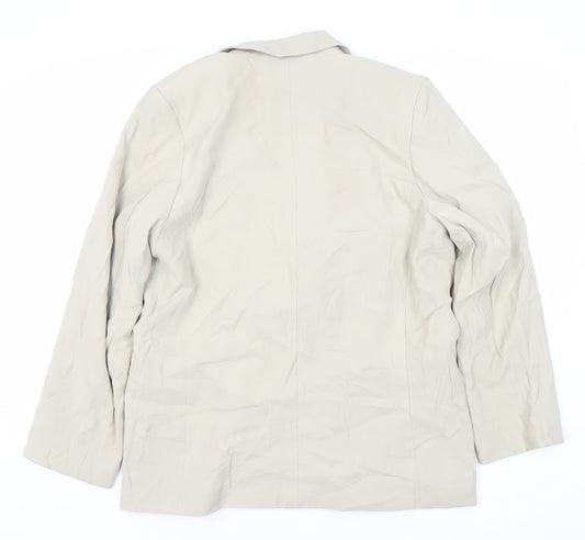 H&M Women Beige Blazer M Double-Breasted Spring