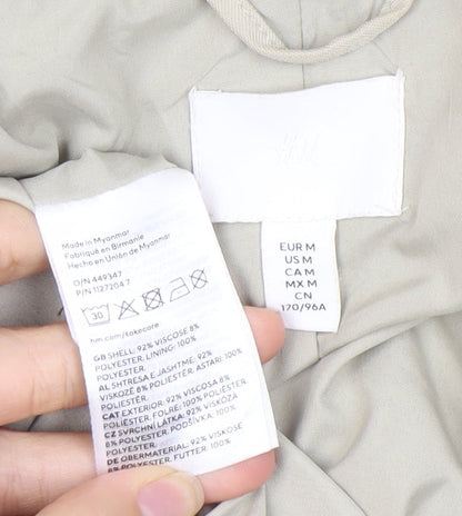 H&M Women Beige Blazer M Double-Breasted Spring