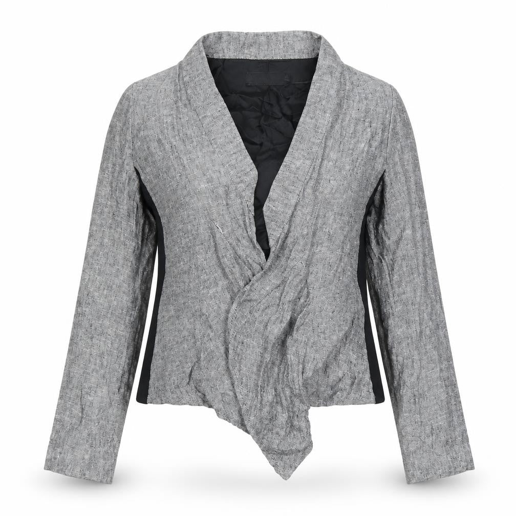 Zara Women's Grey Collarless Tweed Jacket Size 12