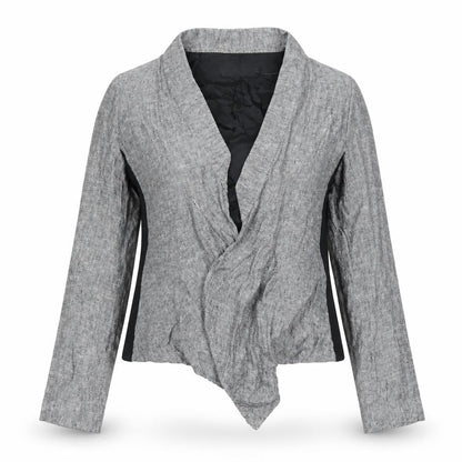 Zara Women's Grey Collarless Tweed Jacket Size 12