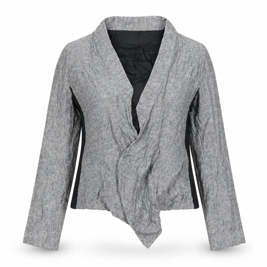 Zara Women's Grey Collarless Tweed Jacket Size 12