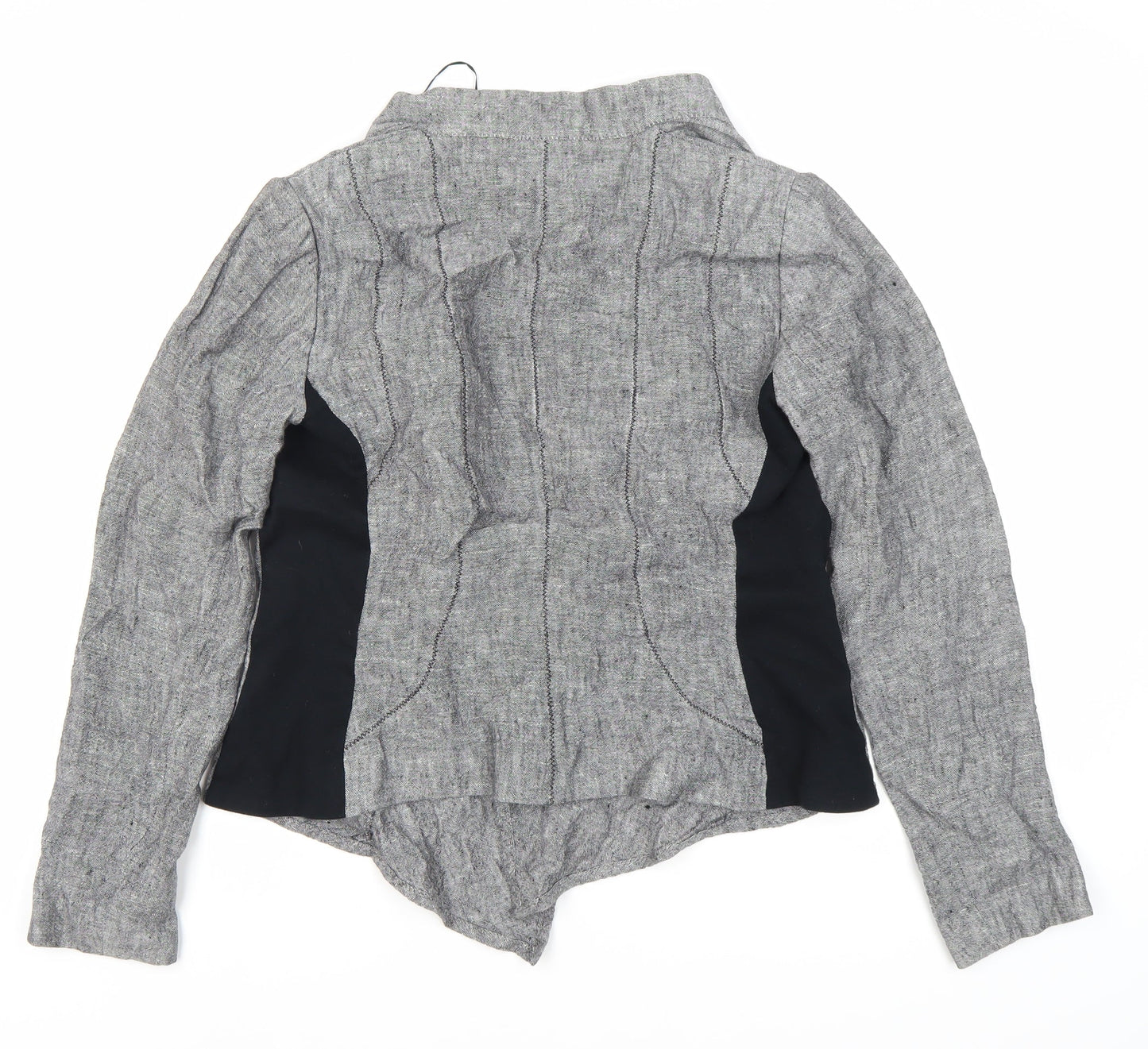 Zara Women's Grey Collarless Tweed Jacket Size 12