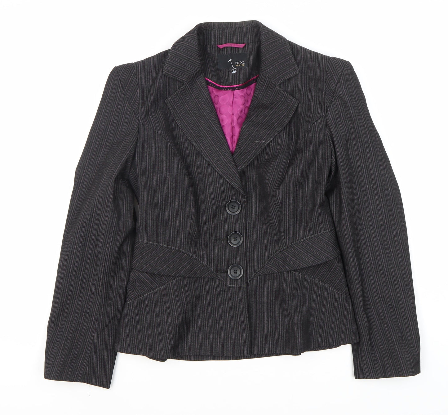 Next Women's Black Pinstripe Suit Jacket Size 10 Petite