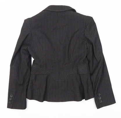 Next Women's Black Pinstripe Suit Jacket Size 10 Petite