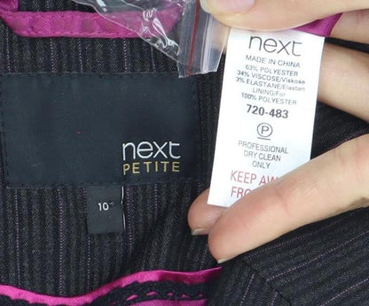 Next Women's Black Pinstripe Suit Jacket Size 10 Petite