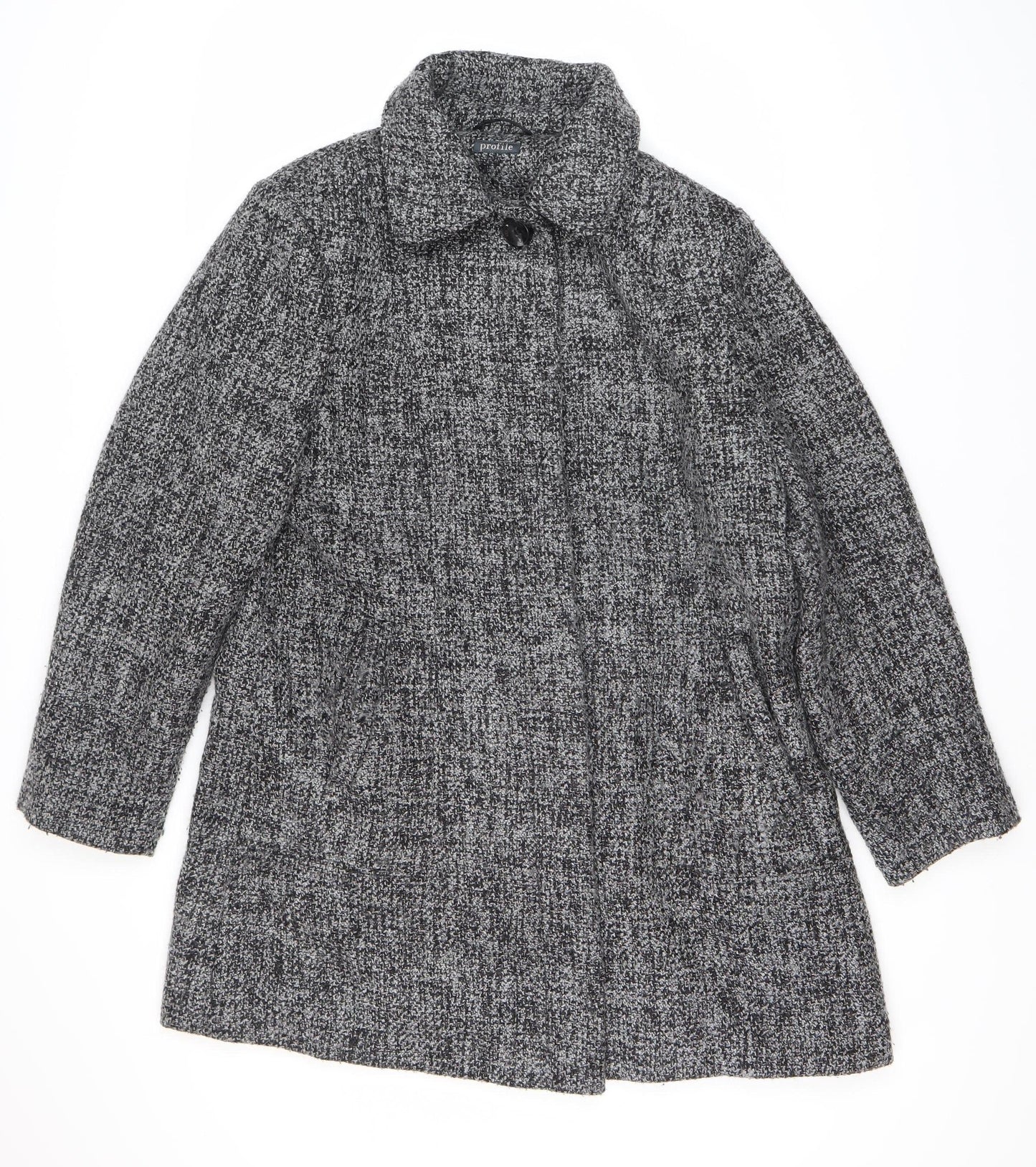 Profile Women's Grey Coat, Size 18, Polyester Wool Blend