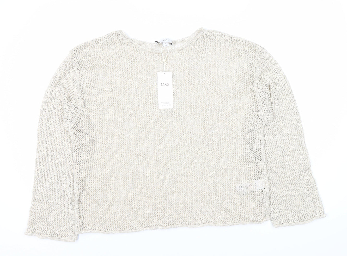Womens UK Size L Marks and Spencer Beige Basic Blouse