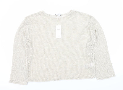 Womens UK Size L Marks and Spencer Beige Basic Blouse