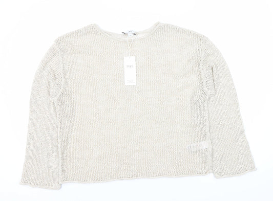 Womens UK Size L Marks and Spencer Beige Basic Blouse