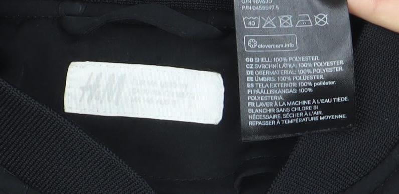 H&M Unisex Kids Black Basic Jacket M with Full Zip