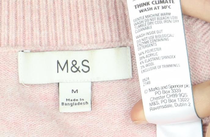 Womens UK Size M Marks and Spencer Pink Pullover Jumper