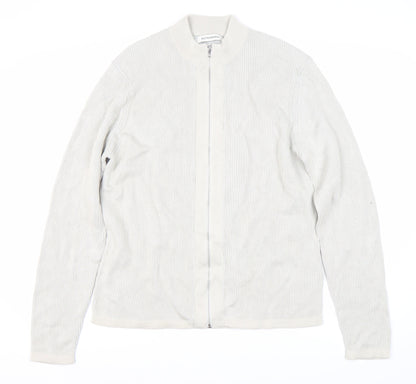 Marks and Spencer Men's Ivory Full Zip Knit Jumper