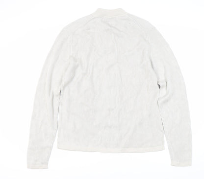 Marks and Spencer Men's Ivory Full Zip Knit Jumper