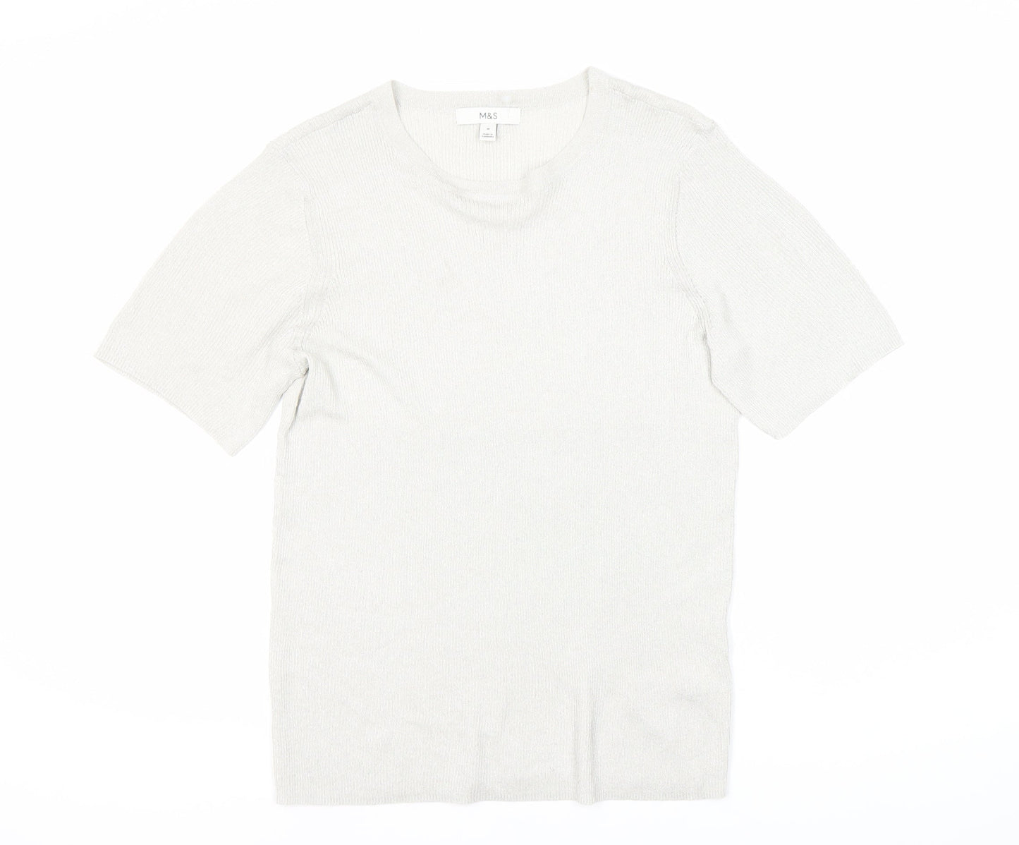 Womens UK Size M Marks and Spencer Grey Basic T-Shirt