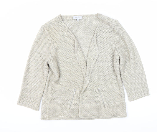 Womens UK Size 14 Per Una Beige Cardigan Jumper