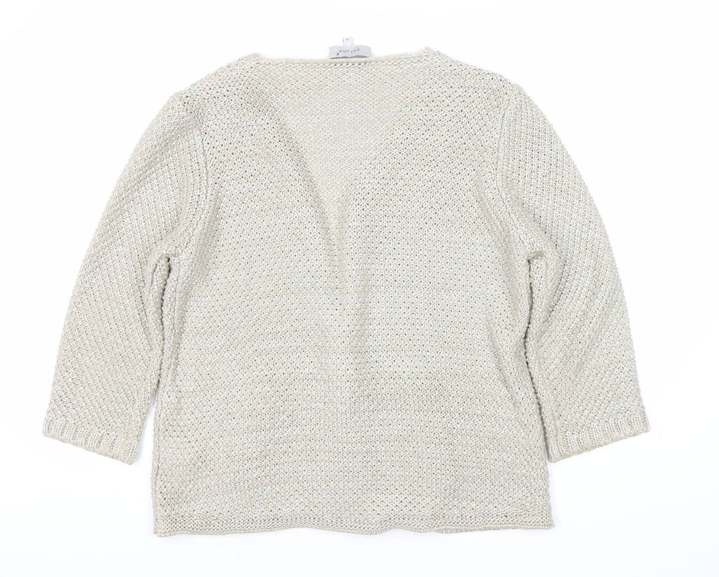 Womens UK Size 14 Per Una Beige Cardigan Jumper