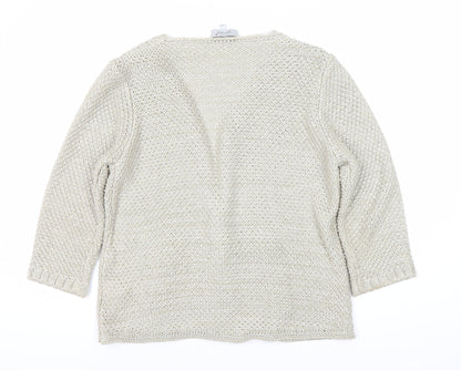 Womens UK Size 14 Per Una Beige Cardigan Jumper
