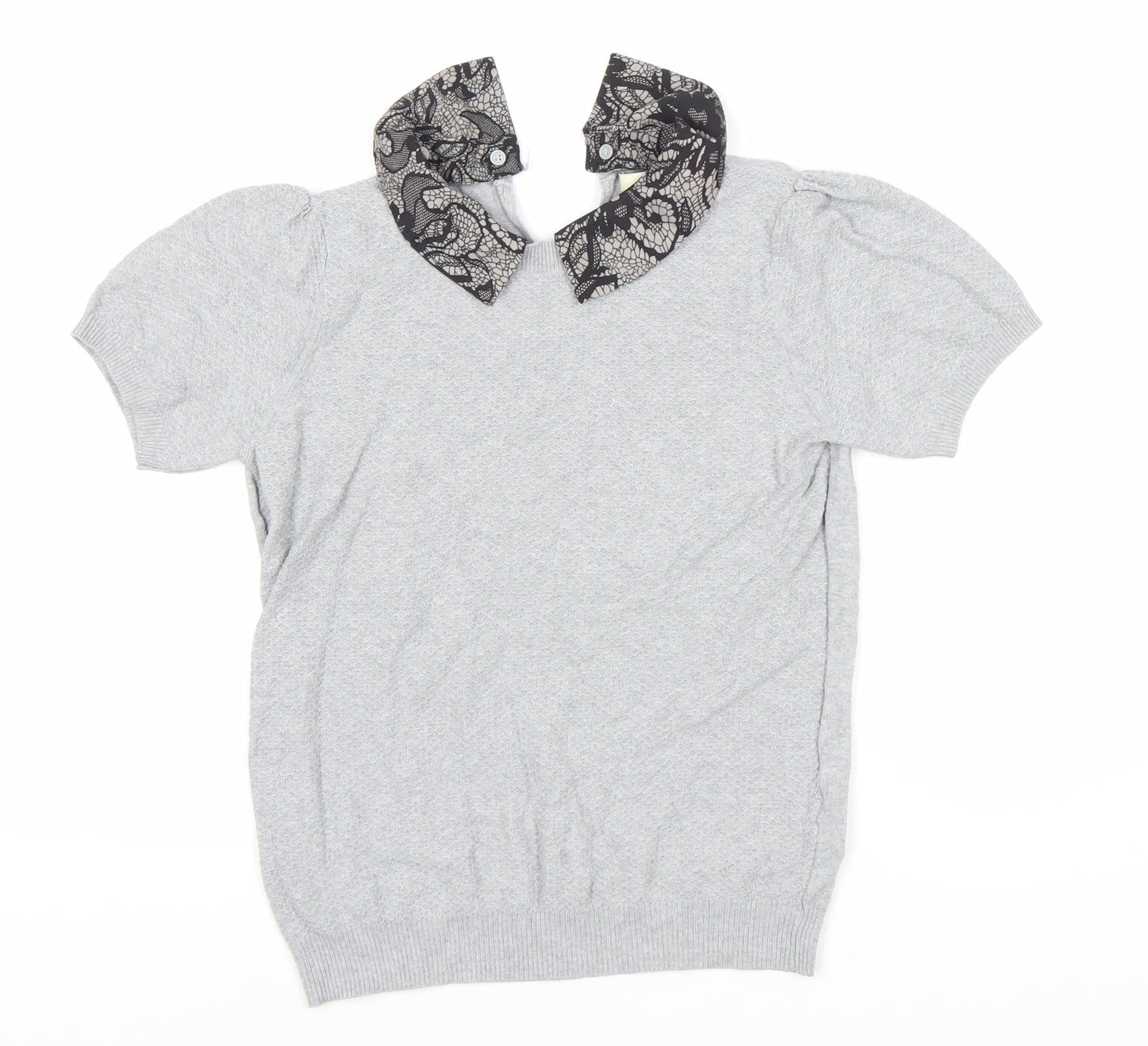 Womens UK Size S Oasis Grey Basic Blouse