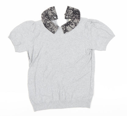 Womens UK Size S Oasis Grey Basic Blouse