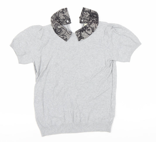 Womens UK Size S Oasis Grey Basic Blouse