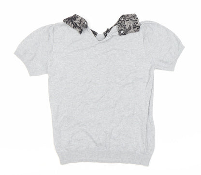 Womens UK Size S Oasis Grey Basic Blouse