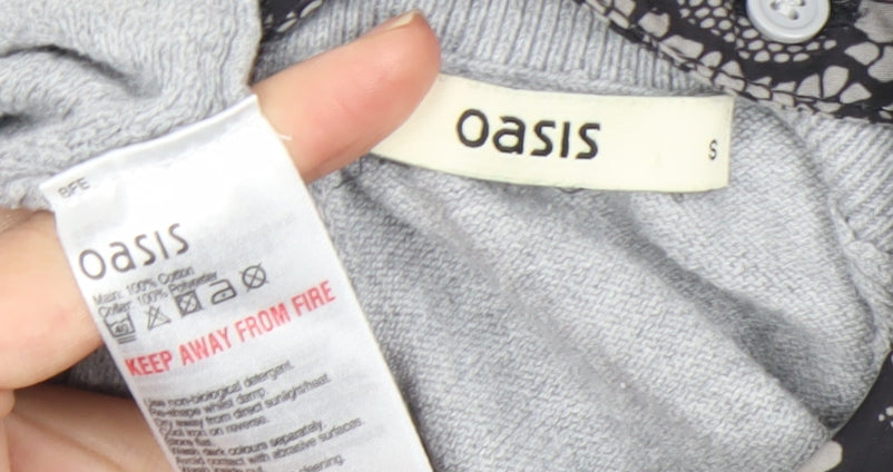 Womens UK Size S Oasis Grey Basic Blouse