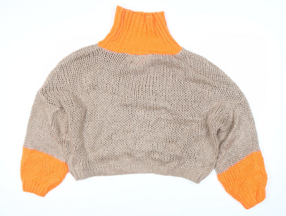 Belle Modelle Women's Multicoloured Roll Neck Jumper Size 4