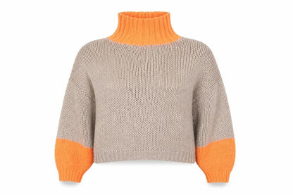 Belle Modelle Women's Multicoloured Roll Neck Jumper Size 4