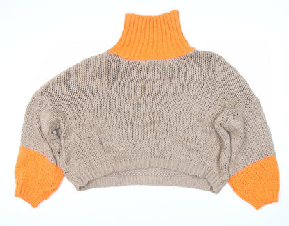 Belle Modelle Women's Multicoloured Roll Neck Jumper Size 4