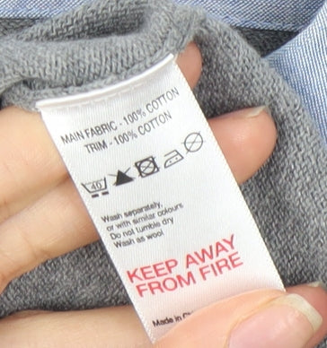 Monsoon Men's Grey Long Sleeve Polo M