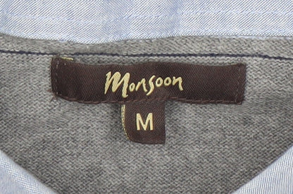 Monsoon Men's Grey Long Sleeve Polo M
