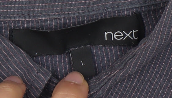 Next Men's Purple Polo, L, Long Sleeve, V-Neck