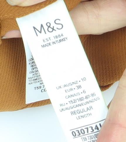 Marks and Spencer Women's Orange Pleated Midi Skirt