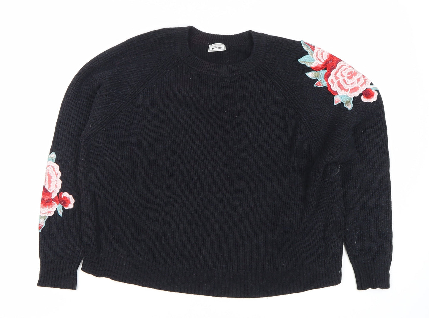 Pinkie Collection Women's Black Floral Jumper S