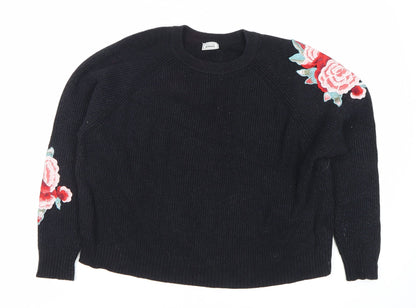 Pinkie Collection Women's Black Floral Jumper S