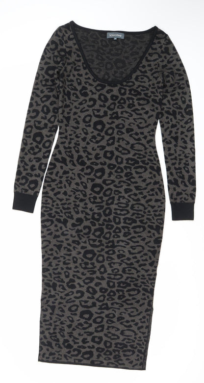 SOSANDAR Women's Multicoloured Animal Print Dress, Size 8