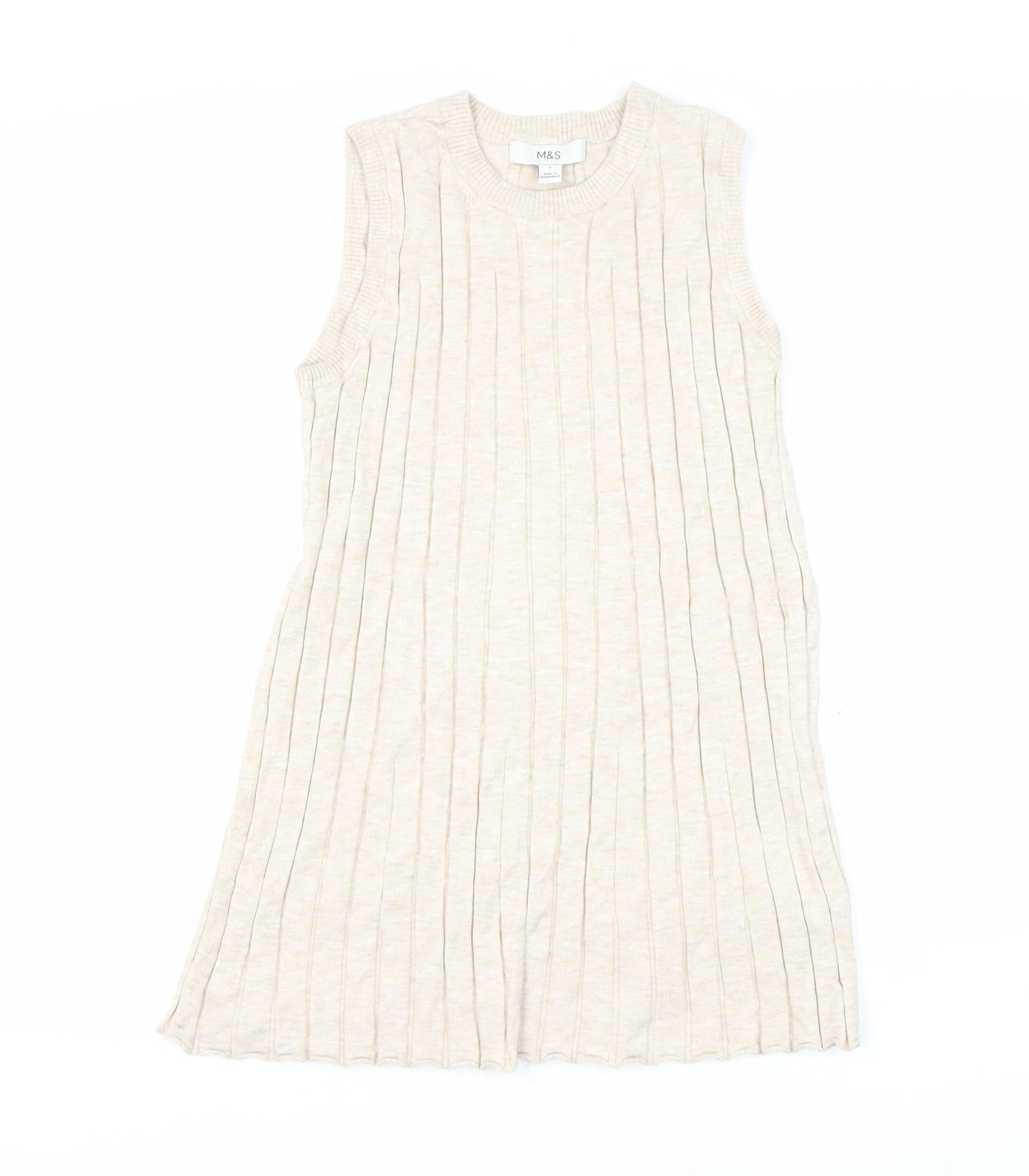 Womens UK Size S Marks and Spencer Beige Tunic Tank