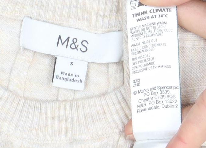 Womens UK Size S Marks and Spencer Beige Tunic Tank
