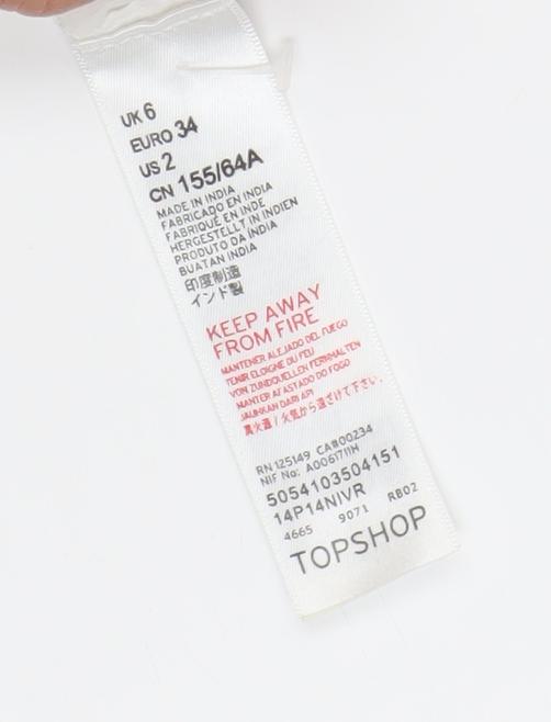 Topshop Women's White Floral Embroidered Playsuit Size 6