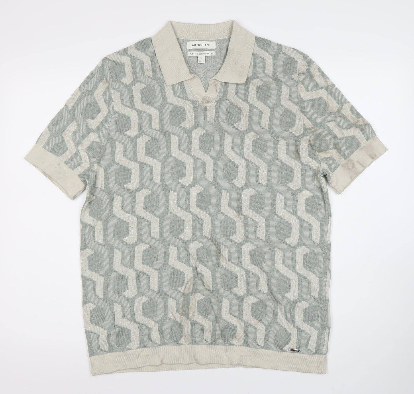 Marks and Spencer Men's Grey Polo Shirt, Size L