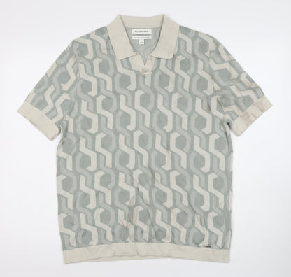 Marks and Spencer Men's Grey Polo Shirt, Size L