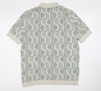 Marks and Spencer Men's Grey Polo Shirt, Size L