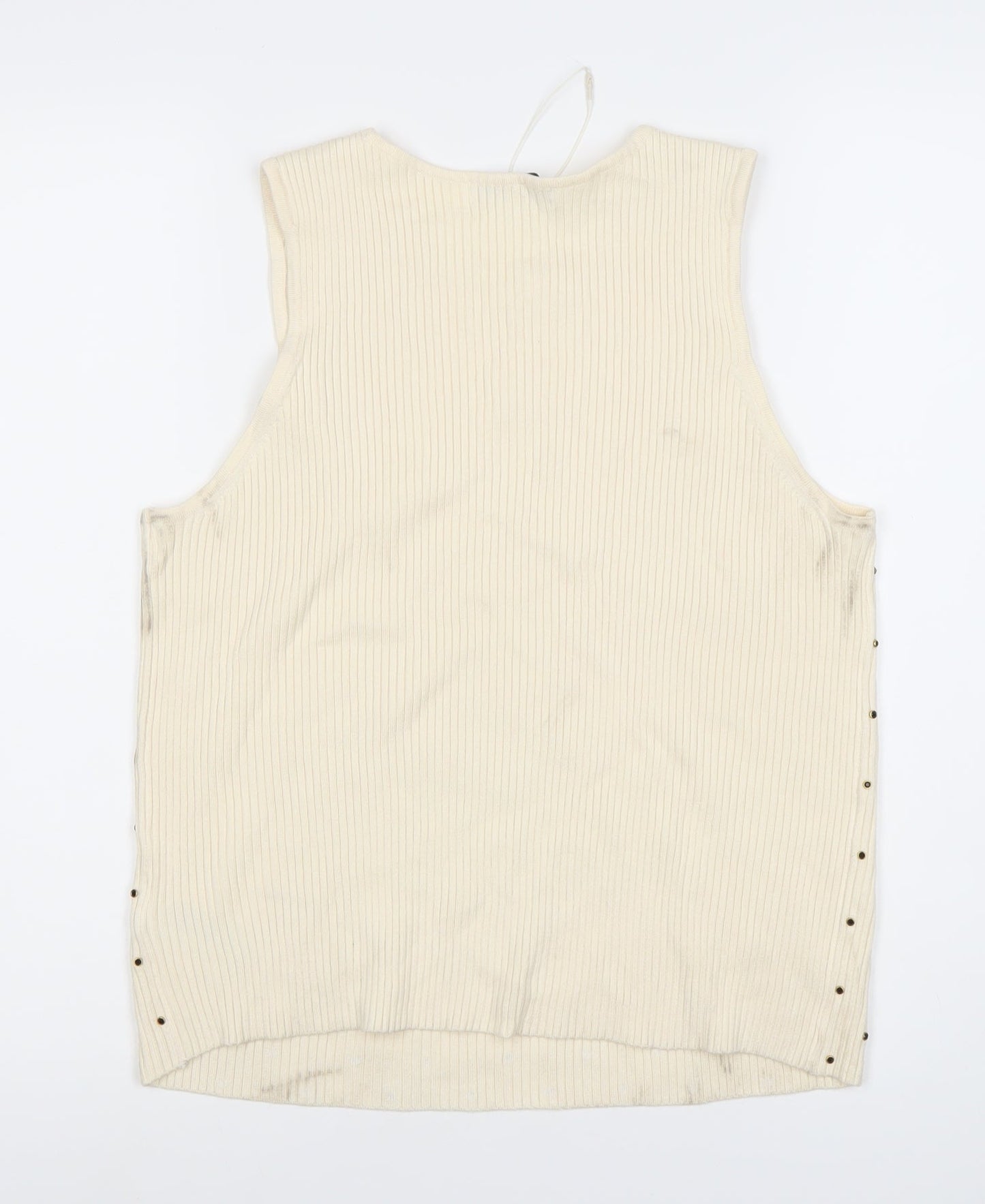 Marks and Spencer Womens Beige Tank Top L Studded Accents