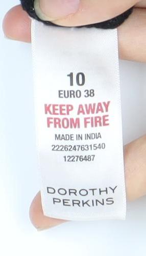 Dorothy Perkins Women's 10 Black Floral Fit & Flare Dress