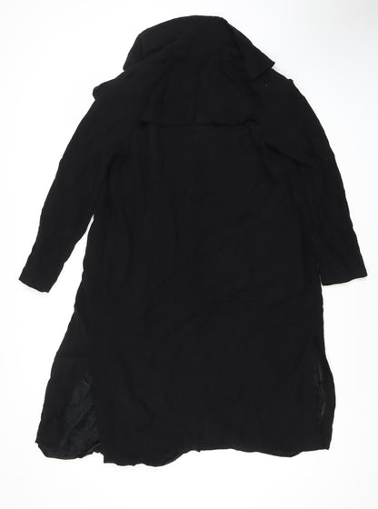 Womens UK Size XS Zara Basic Black Overcoat