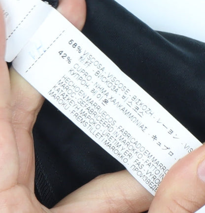 Womens UK Size XS Zara Basic Black Overcoat