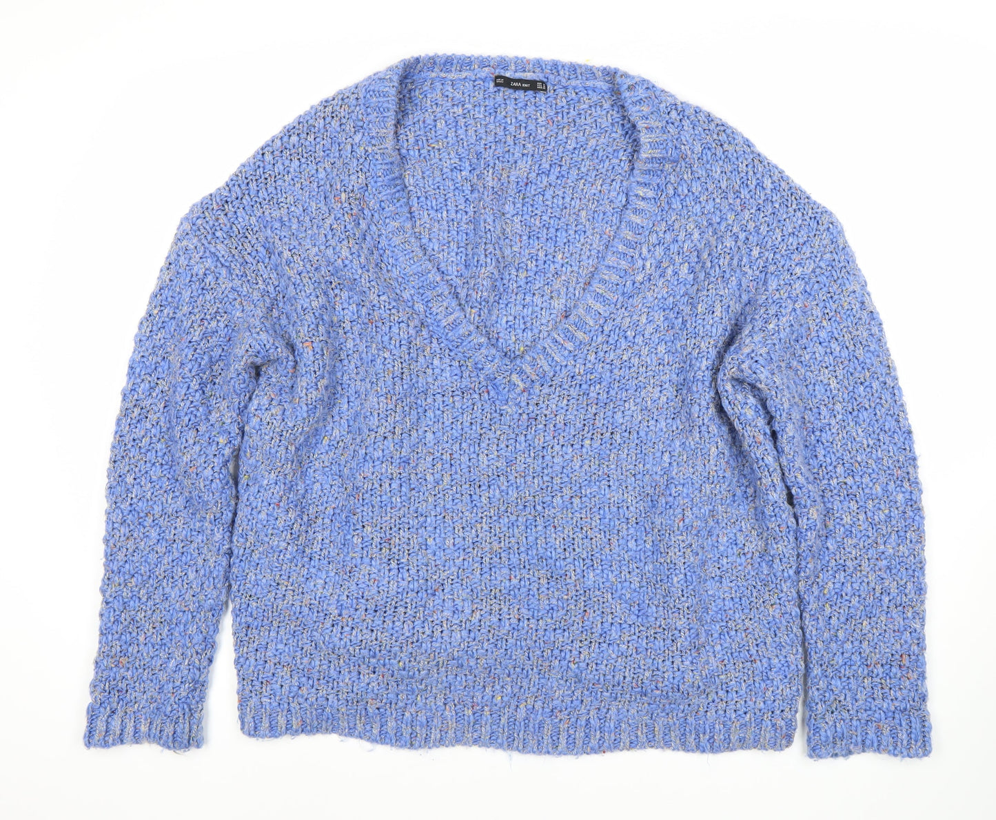 Womens UK Size M Zara Blue Pullover Jumper